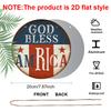 1pc 2D Flat, Round French Aluminum Sign, "God Bless America" Vintage Decorative Plaque, "American Flag" Decorative Sign, Suitable for 4th of July