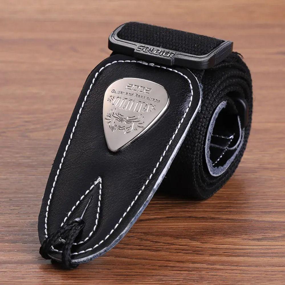 Adjustable Acoustic Guitar Belt Leather Ends Electric Bass Belt Guitar Strap Guitar Accessories