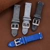 Suede Genuine Leather Watch Strap 20mm 22mm Vintage Handmade Stitching Bracelet Gray Blue Quick Release Watch Band Accessories