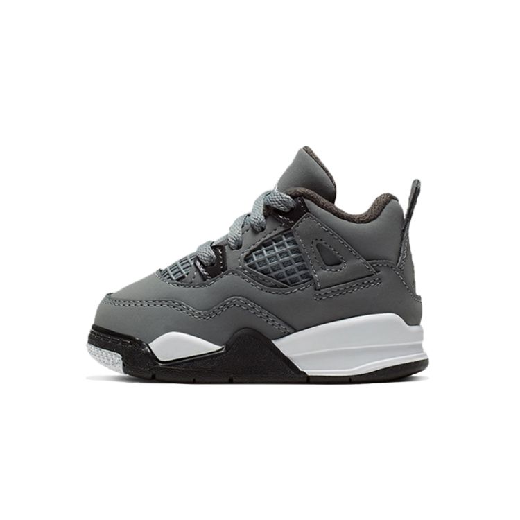 

Кроссовки Air Jordan 4 Retro TD Cool Grey 2019 Baby, хром, темно-угольный BQ7670-007