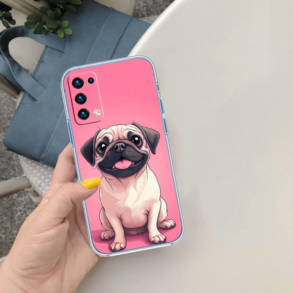 LO27 Niedliche Mops Hund Handyhülle für LG K22 K30 K40 K40S K41 K42 K50 K50S K51 K51S K52 K61 K62 K71 K92 Q60 Q61 V40 V50 V60