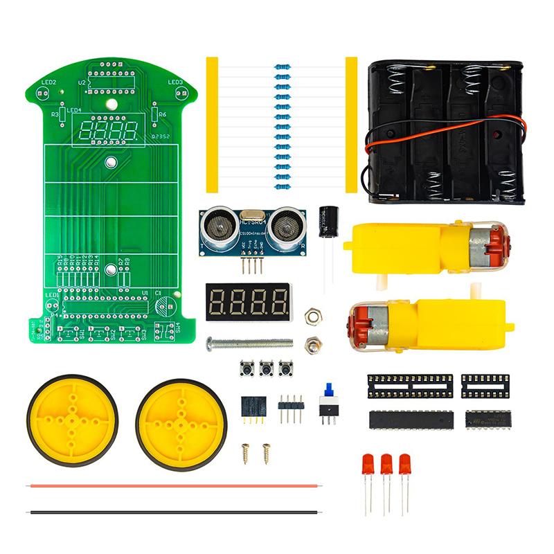 DIY Set for Ultrasonic Sensing Car; LED Display Programming and Soldering Practice Tool Kit