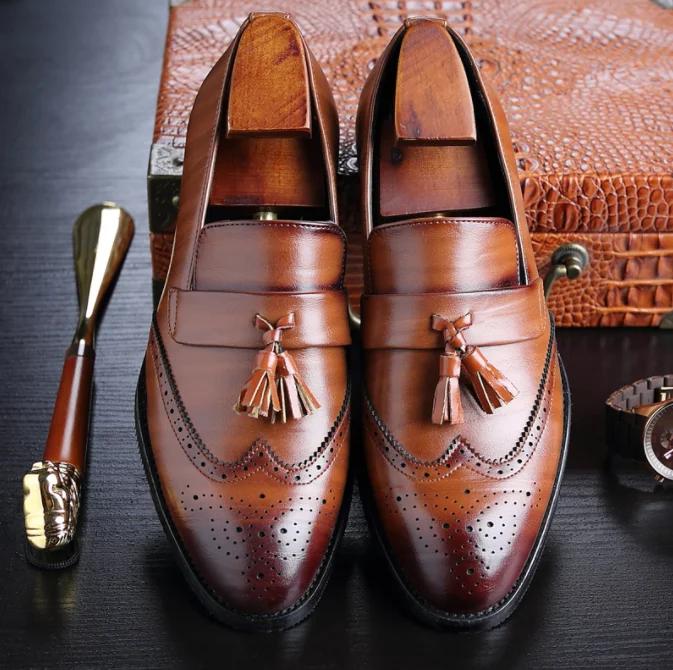 Shoes for Men Platform Dress Shoes Fashion Designer Slip On Loafers Man Italian Luxury Brand Party Wedding Shoe Zapatos Hombre