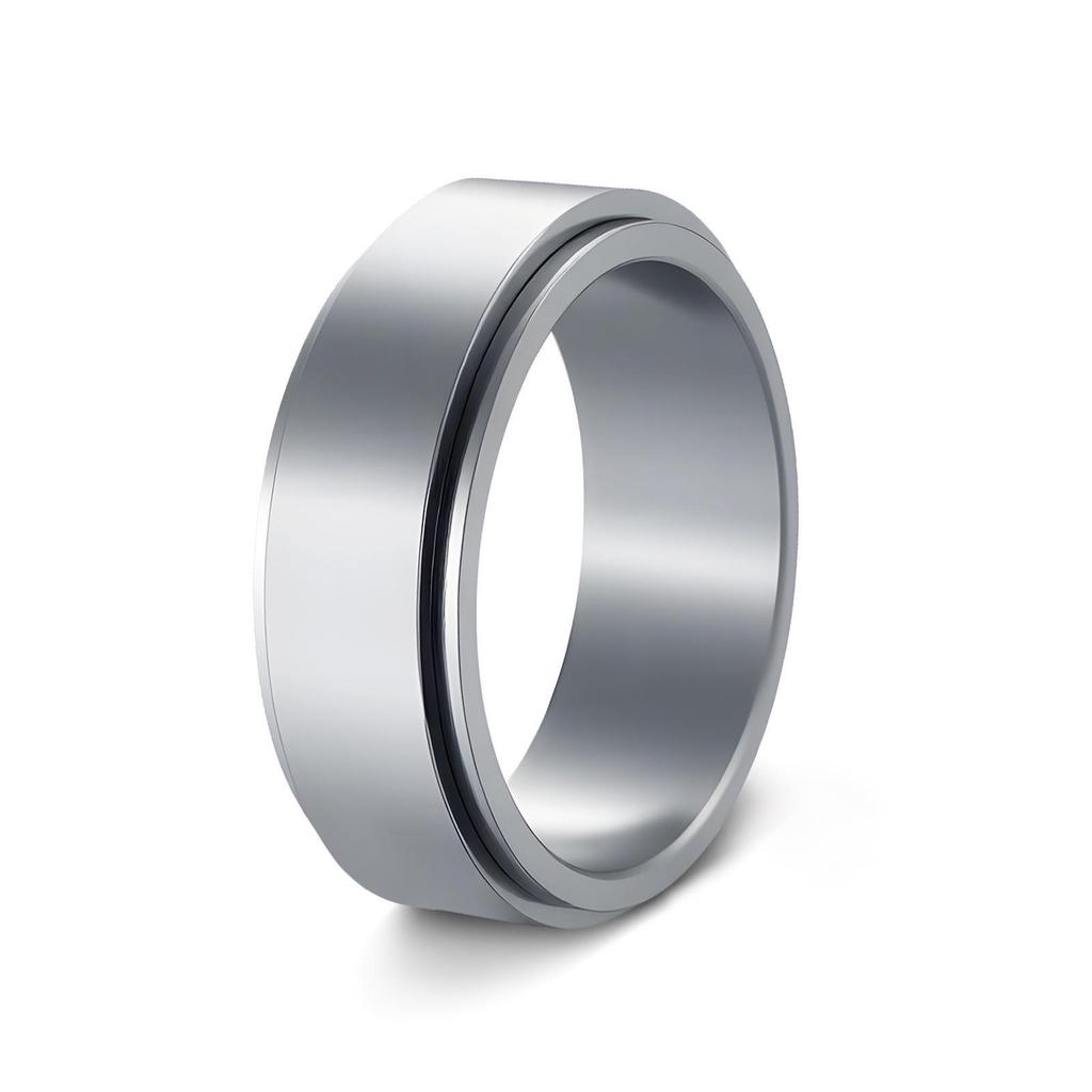 Stainless Steel Rotating Decompression Rings for Couples: Modern and Stylish