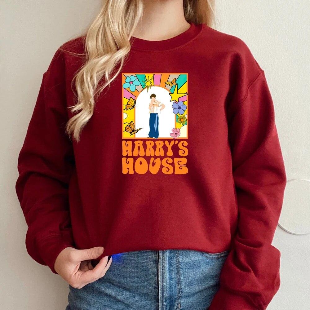 Unisex HoodieHarry's House New Album Sweatshirt Y2k Harry's Home Graphic Pullover Love on Tour 2023 Matilda Track List Crewneck Sweatshirts
