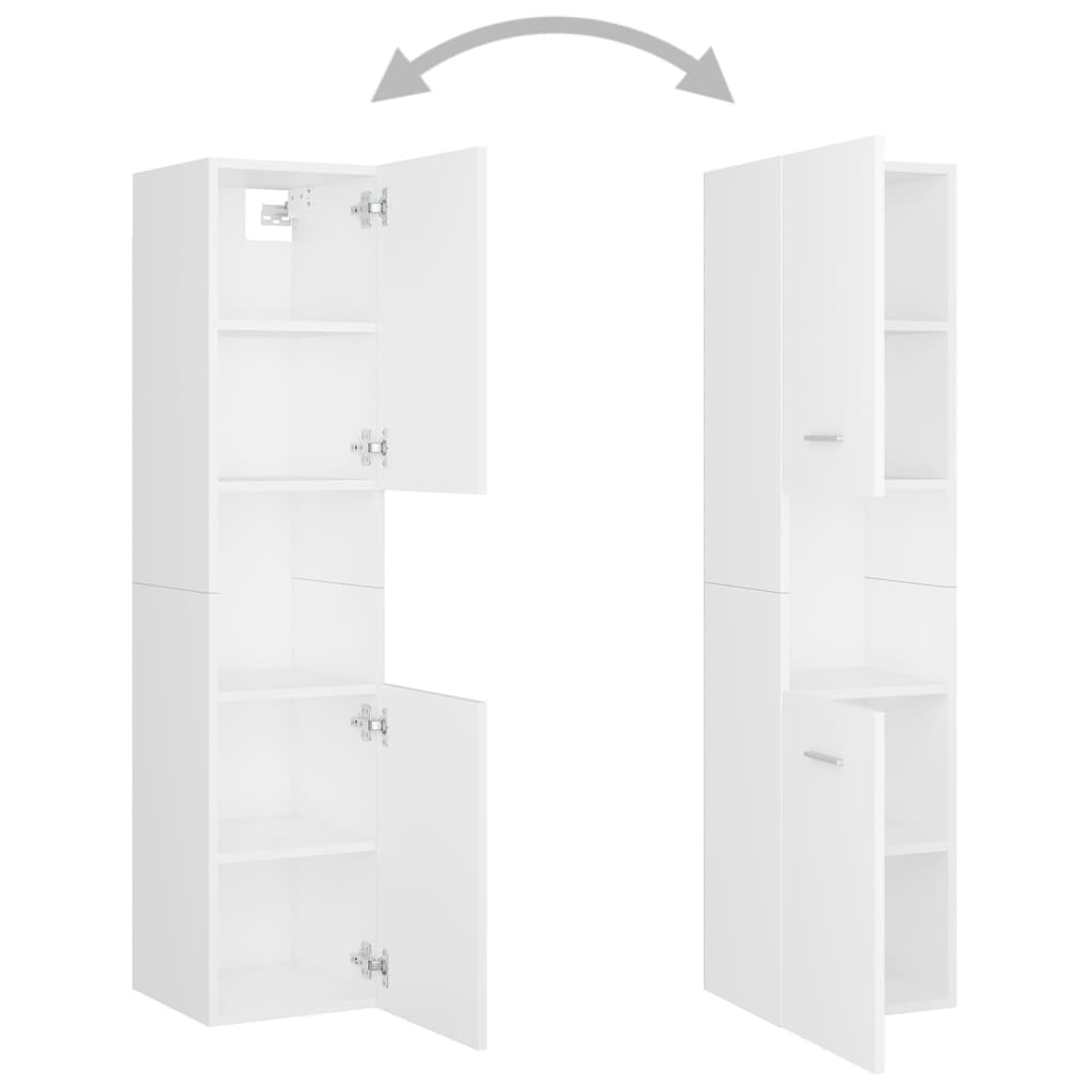 Bathroom Furniture Set White Particleboard