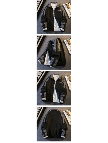 Men’s Autumn Korean Style Trendy Colorblock Baseball Jacket