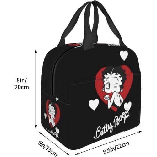 Asamike Lunch Bag, Cute and Stylish Betty Boop Lunch Box with Pockets, Insulated and Insulated, Perfect for Commuting, School, Picnics, and More. Unis