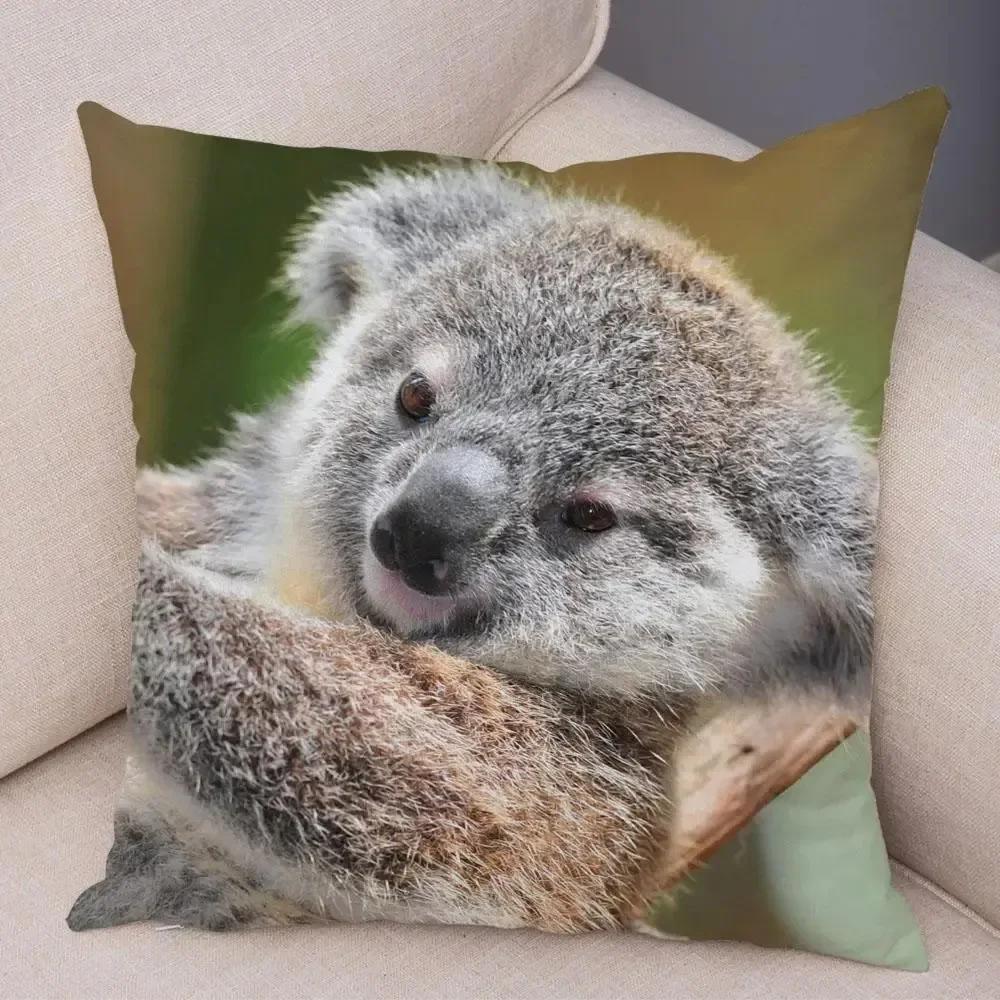 Cute Australian Koala Pillowcase Modern Home Bedroom Living Room Sofa Cushion Cover X Peach Skin Pillowcase