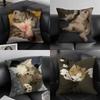 1pc Sleeping Kittens Pillow Case Square Bedroom Sofa Leisure Comfort Cushion Car Living Room Home Decoration