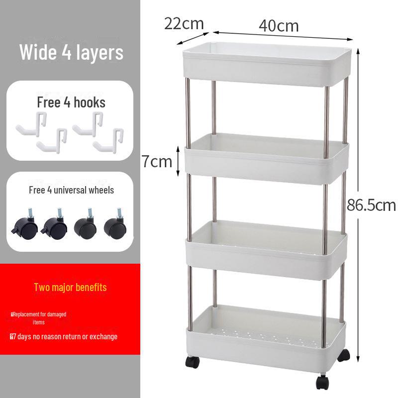 Movable Bathroom & Kitchen Gap Storage Trolley