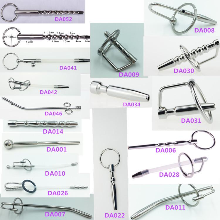 Hollow Metal Urethral Plug with Eye Pull Bead - Adult Stimulation Toy