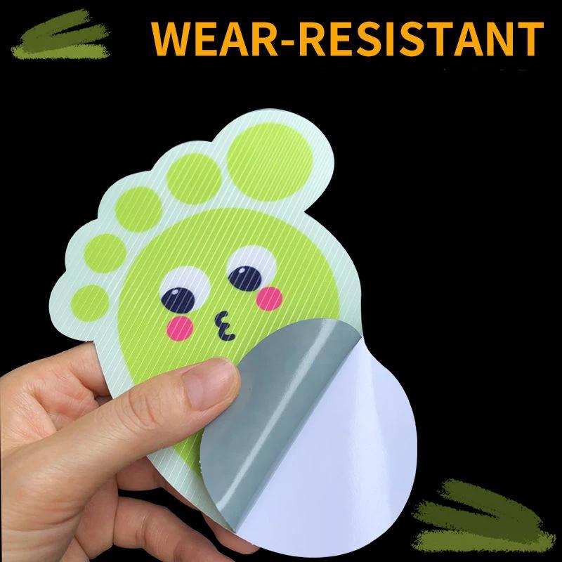 10 Pairs Cute Footprints Stickers Small Feet Kindergarten School Stairs Cartoon Waterproof Flooring Posters Be Careful with Step