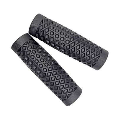 Harley-Davidson Handlebar Grips, 25.4mm Diameter, 25mm/28mm, 125mm Length, Non-Through Ends, Waffle Sole (Black)