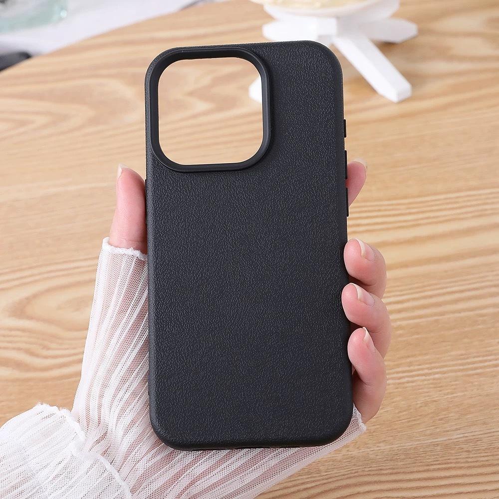 Lychee Pattern Suitable for IPhone15 Protective Case TPU Leather Pattern Soft Shell 14 Anti-fall Apple 16promax Mobile Phone Case