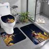 3pcs Ash Ketchum Pikachu Art Pattern Flannel Nonslip Absorbent Washable Decorative Bathroom Home Toilet Seat Cover Mat