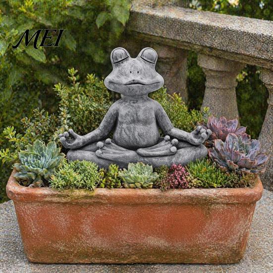 Dekorative Skulptur für Außenbereiche Tierfigur für Meditation Ornament, Harz Zen Statue, Stressabbau Sitzende Niedliche Gartengestaltung