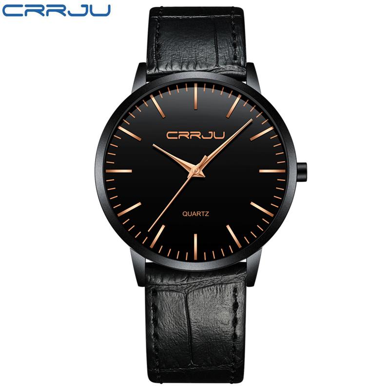 Ultra Thin Fashion Men's Watch  Luxury Male Clock Simple Mens Leather Wrist Watch Men Watches