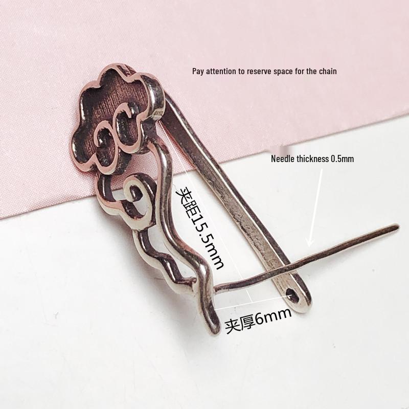 

Подвеска-клипса из серебра 925 пробы в стиле ретро с безопасной застежкой для DIY-установки нефрита/жадеита/янтаря