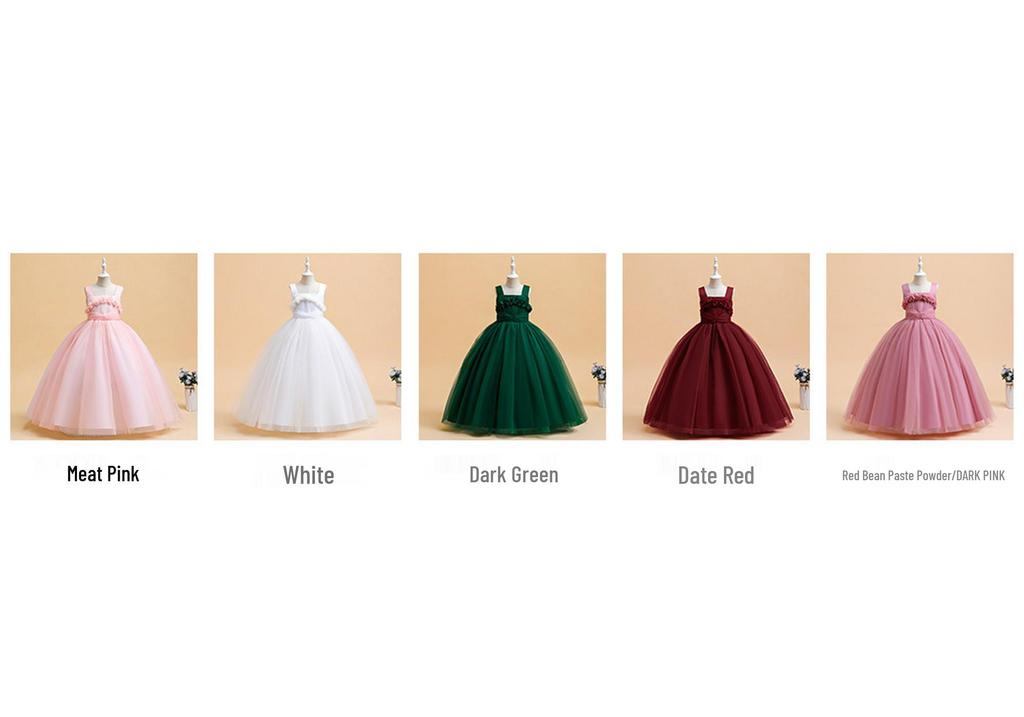 European Princess Style Formal Dress for Girls - Elegant Birthday and Show Long Gown