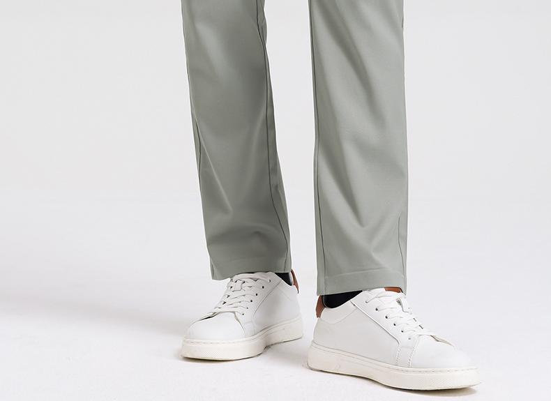Langdeng Men's Business and Leisure Summer Tencel Laisai Breathable Anti Wrinkle Straight Leg Pants