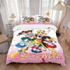 Set Biancheria da Letto 3 Pezzi Stampa Sailor Moon Avventura Copripiumino con 2 Federe Cuscino Regalo di Compleanno per la Casa