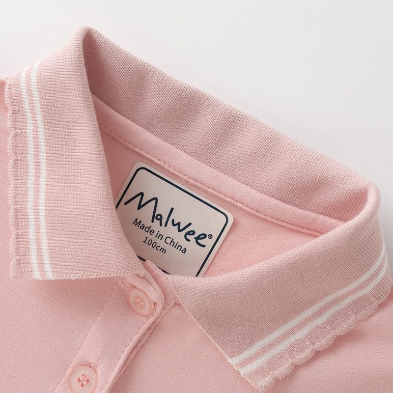 Girl Spring/Summer Fashion Polo Collar Short Sleeve Dress