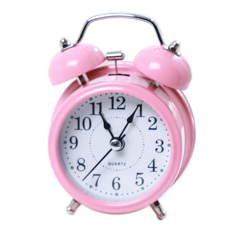 New Super Loud Simple Ringing Alarm Clock Night Light Mute Clock Bedroom Gift Student Bedside Sleeping Clock