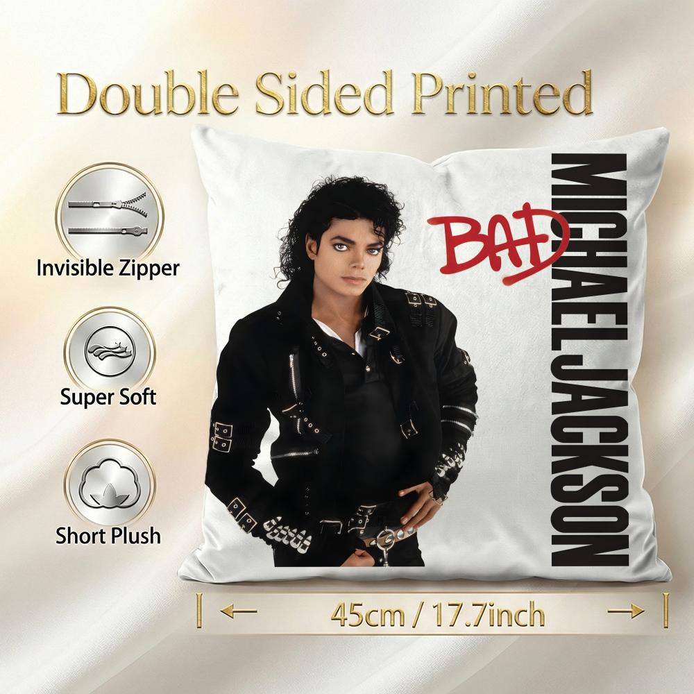 Sänger Michael Jackson Kissenbezug 1 Stück Dekorative Bezüge Weiche Kissenhülle Für Sofa Couch Dekoration 40X40 45X45 Kissenbezüge