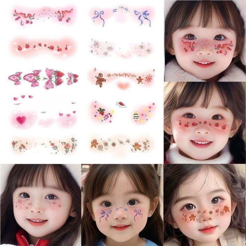 Cartoon Pattern Water Transfer Tattoo Decals Disposable Facial Stickers Lovely Removable Body Art Ornaments Waterproof Temporar