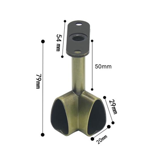 2Pcs Alloy Ceiling Mounted Bracket Corner Wardrobe Rod Clothes Rail Lever Holder