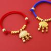 Pet New Year Gold Collar: Cute Woven Rope Necklace with Bell for Cats and Dogs