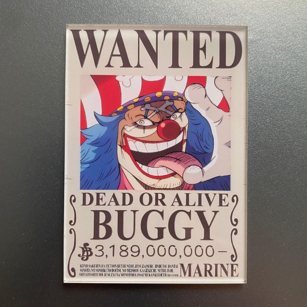 Kreativní magnet s plakátem Wanted z One Piece - Anime Kreslená Dekorace na ledničku & Samolepka na vzkazy