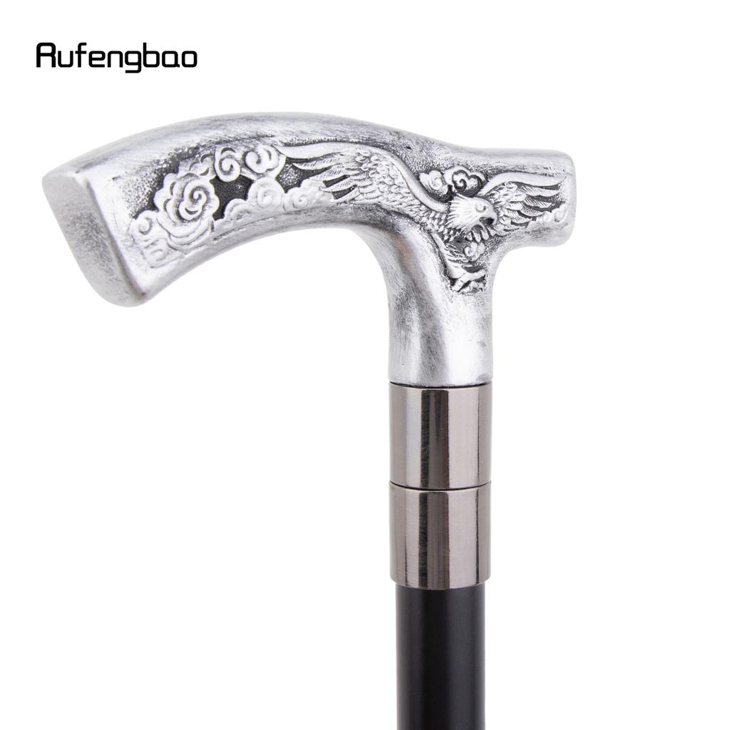 Silberner Harz Adler Gehstock Mode Dekorativer Stahlstock Gentleman Elegant Cosplay Stock Knauf Krummstab 93cm