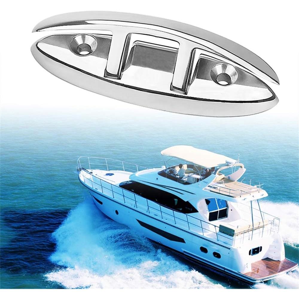 Stainless Steel Marine Folding Buckles, 2-Pack Flip-Up Dock Rope Buckles Marine Mooring Buckles with Mounting Screws for Boats, Kayaks, Deck Ropes