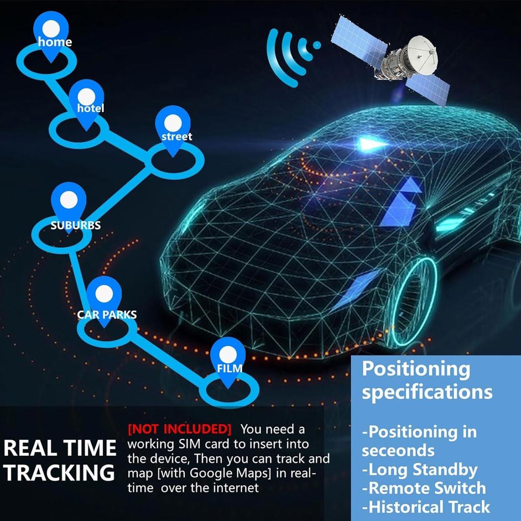 GPS For Vehicles,Car GPS  Portable Real Time Magnetic GPS Tracking Device, Full Coverage Location For Car,kids,dogs,Trucks/Person