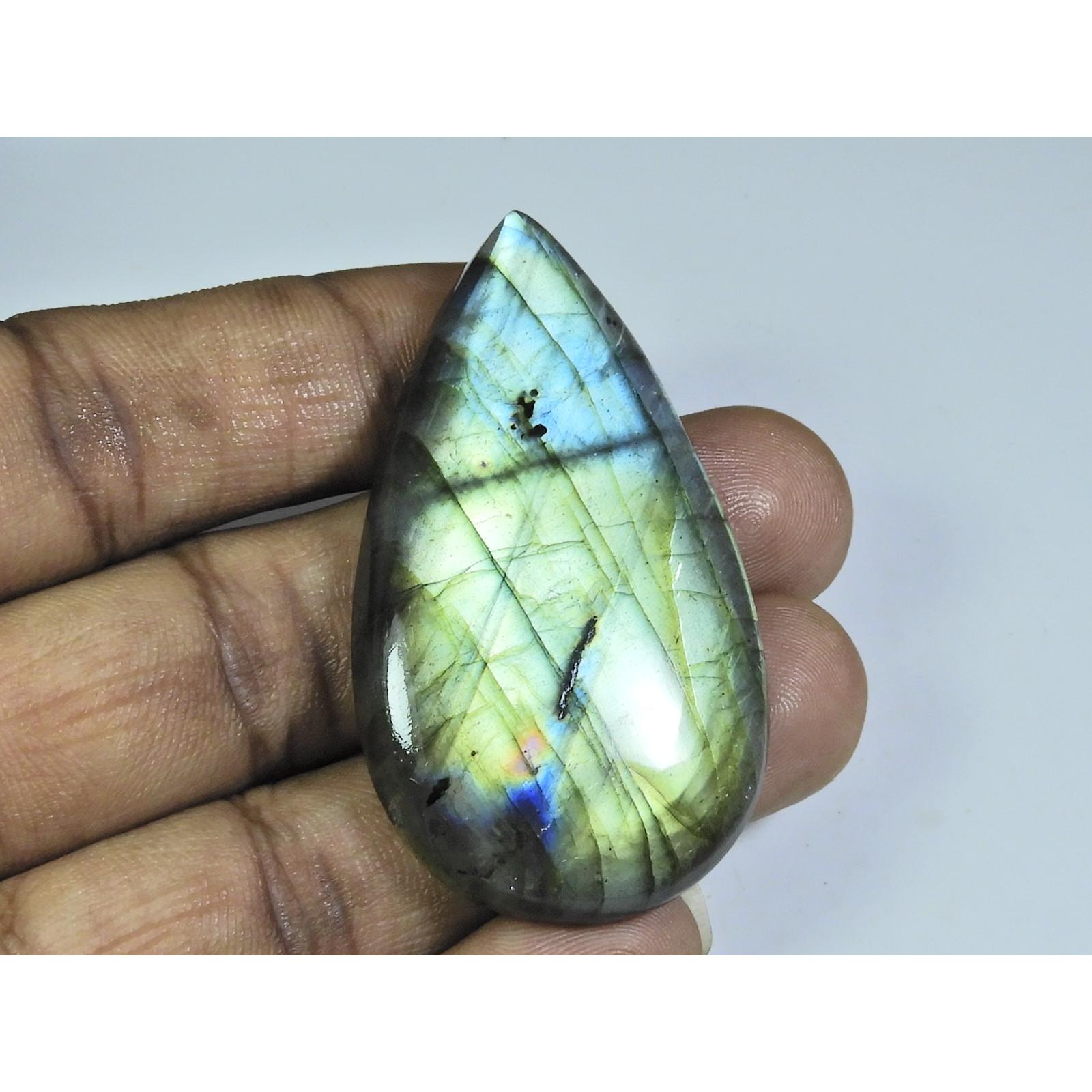 

31X56X08MM Natural Labradorite Multi Pear Cabochon Loose Gemstone 114Cts. B-37