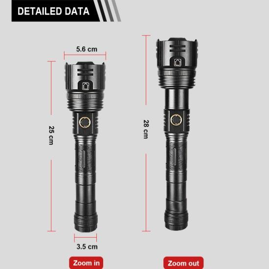 Long Flashlight Detachable Handle Torch Super Bright Lantern Powerful 120W LED Lamp Long Range Flash Light Waterproof Torch Light