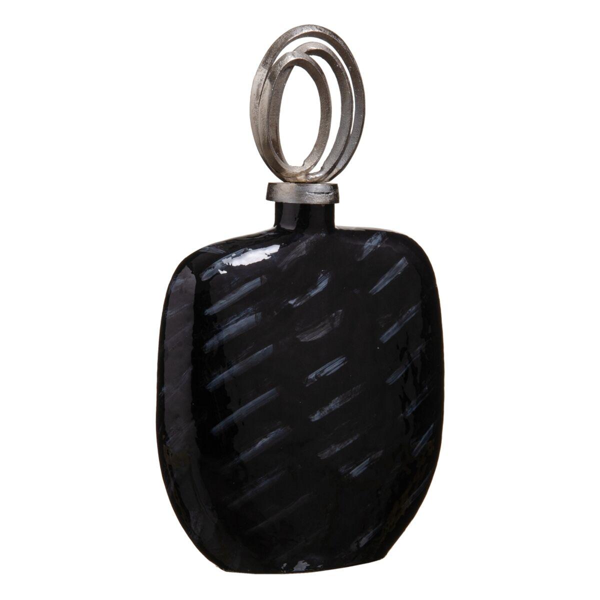 

Ваза 28 х 14 х 48 см Стекло Черный Металл Серебристый TU прозрачный