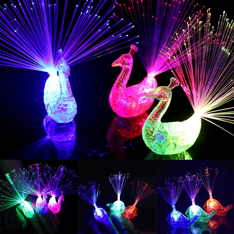 

1 шт./2 шт./5 шт. павлин дельфин палец свет ночник детская игрушка светящийся декоративный свет вспышка цвет светодиодная лампа интеллектуальные игрушки