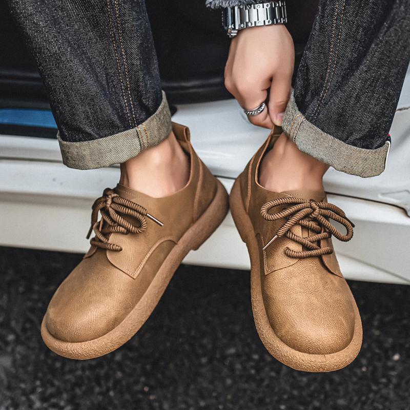 

Men’s Retro Short Boots Shoes Fashion Casual Driving Shoes Black Brown Wide Head Shoes Plus Size EU: 46