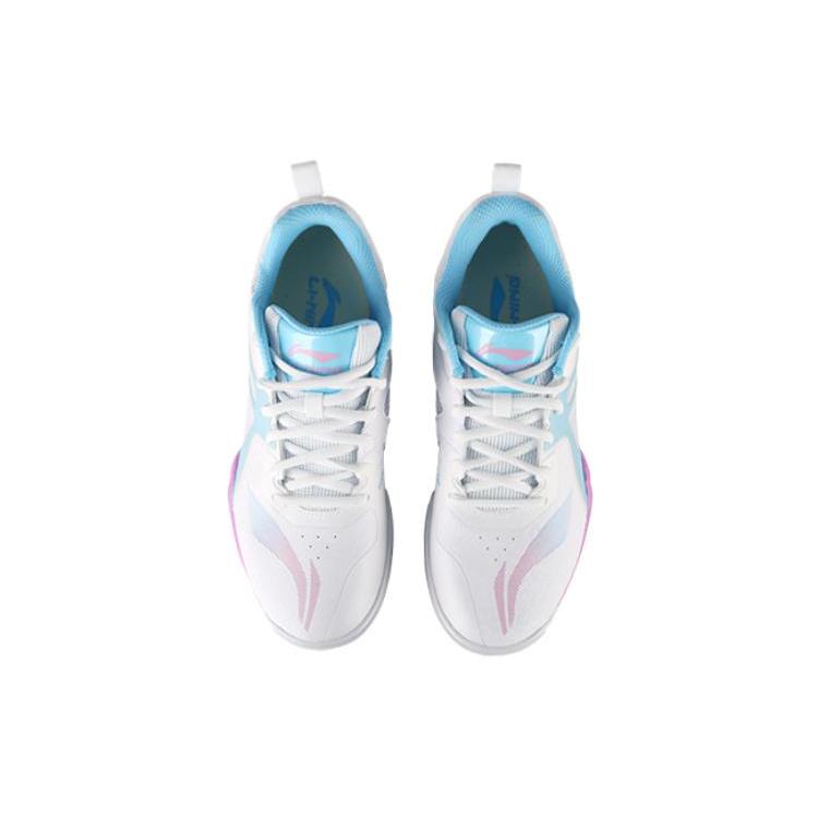 New LiNing Breathable Low Top Training Shoes Unisex White Purple APTS011-1
