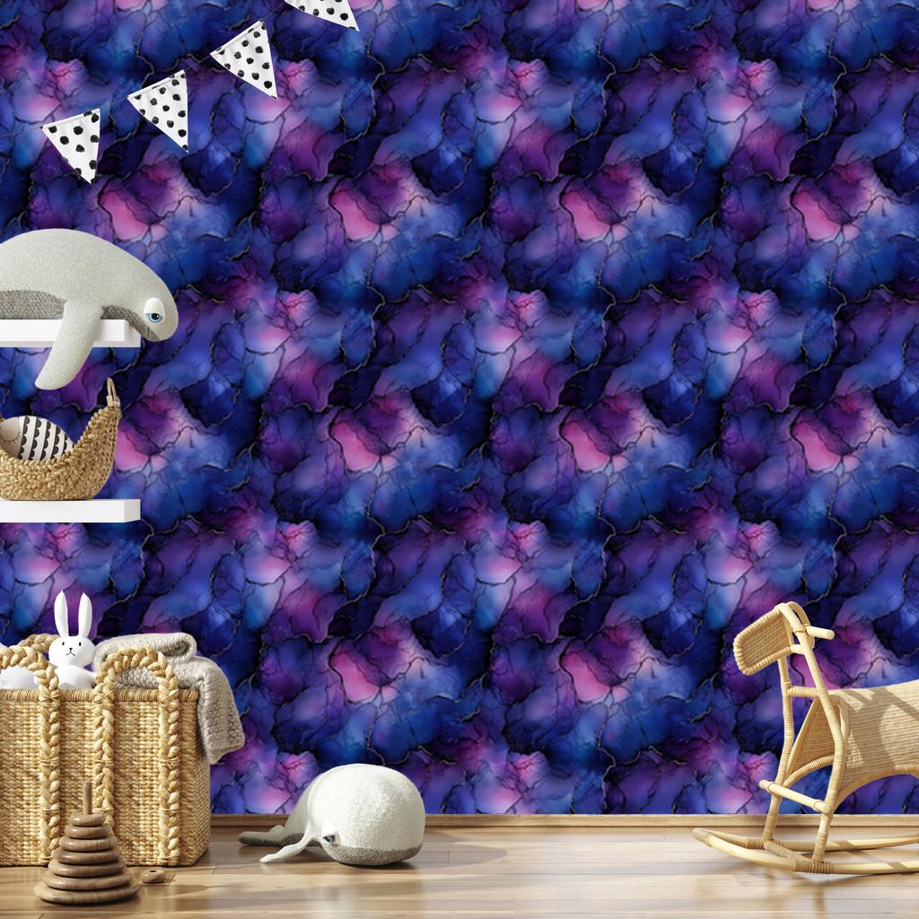 Navy blue, blue and purple ink wallpaper for living room and bedroom 50x1000
