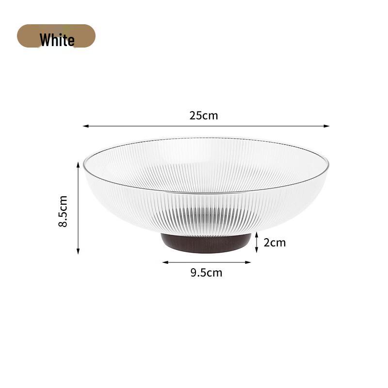 

ZISIZ Striped Half-Round Transparent Decorative Tray