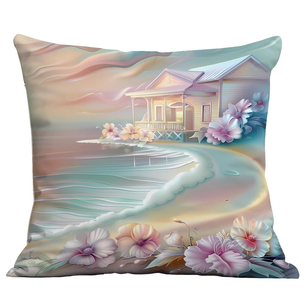 New Beautiful, Romantic and Colorful Beach Pillowcase Marine Life Peripheral Cushion Pillowcase