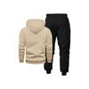 Men's Printed Hoodie and Pants Paired with Velvet, New Autumn and Winter Two Piece Couple Sportswear and Drawstring Casual Pants