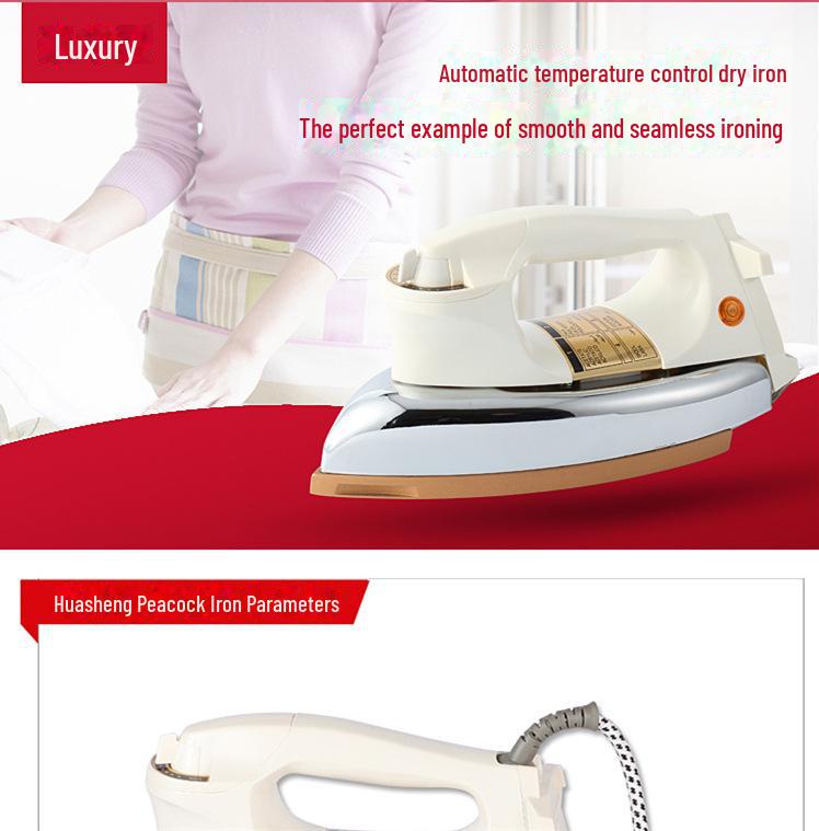 Huasheng altmodisches elektrisches Handbügeleisen mit Temperaturregelung für den trockenen industriellen und privaten Gebrauch