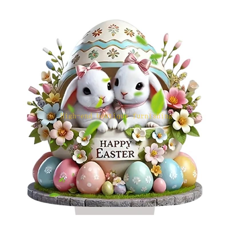 

Easters Bunnies Rabbit Figurine Acrylic Easters Rabbit Ornament Rabbit Figurine