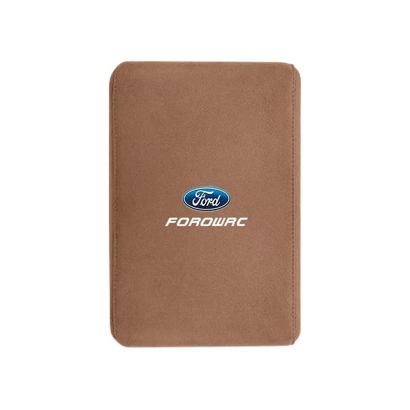 Car Sticker Hot For Ford Car Suede Armrest Mat Arm Rest Box Cushion Protection Decoration Pad For Ford Focus mk2 mk3 Fiesta mk7