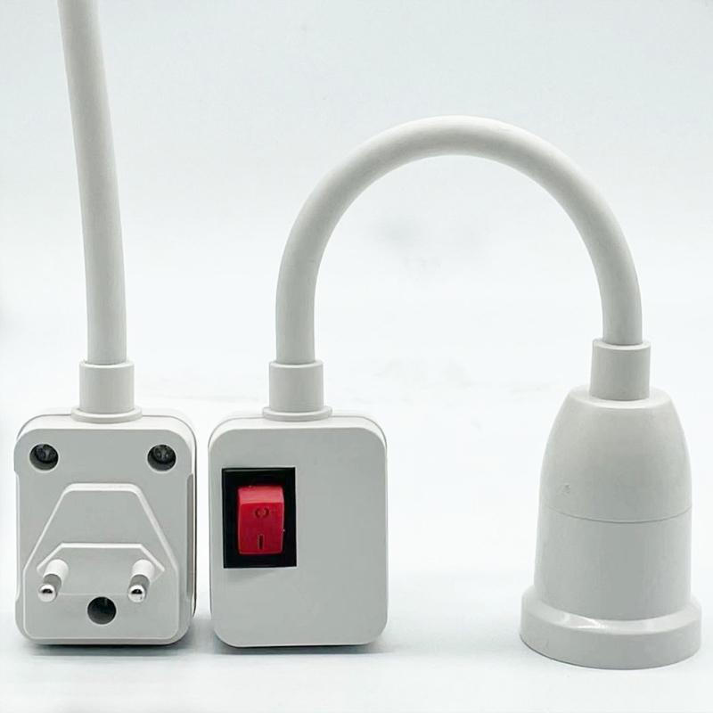 Flexible Bend Mobile Test Light Socket Light Adapter Plug Switch with Stainless Steel E27 Lamp Base